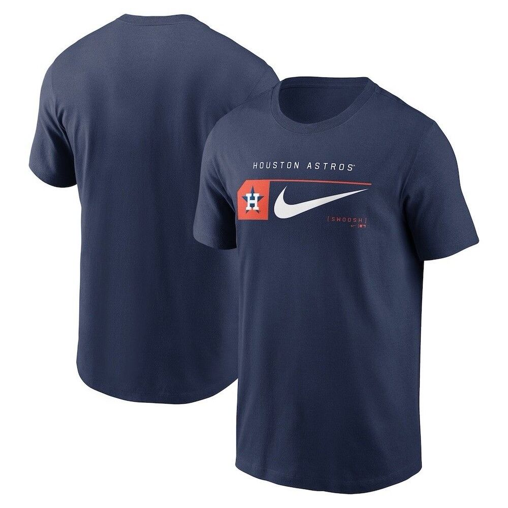 Nike Small Houston Astros Swoosh T-Shirt Navy Short Sleeve Tee Mens S Unisex NWT